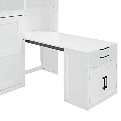 Lit escamotable mural avec tiroirs et bureau Murphy