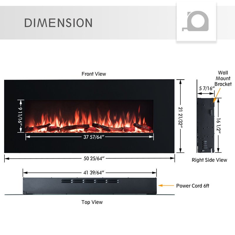 Foyer électrique l 50 po Stallings