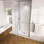 28 à 32 po X P 72 po H Porte de douche pivotante sans cadre en nickel brossé Verre trempé épais et transparent-123041492