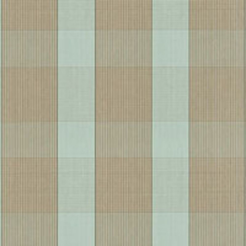 Avon Gingham Plaid Fabric, Mocha/Aqua