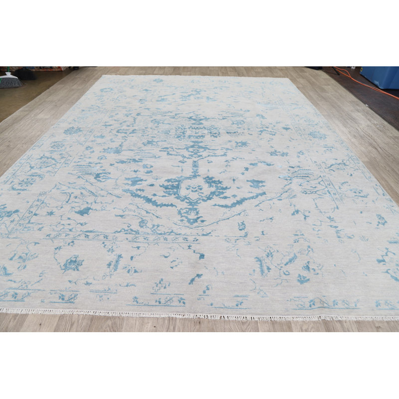 Tapis de salle de heriz 9 pi 1 po x 12 pi 2 po one-of-kind-noué la main new age Mattingly