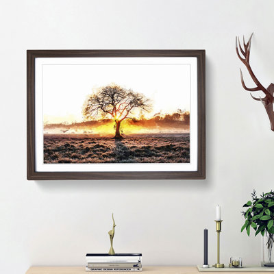 Sunlight Through the Oak Tree in Abstract - Picture Frame Graphic Art Print on MDF