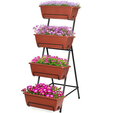 ABS Plastic Vertical Garden Arlmont & Co. Color: Red, Size: 42.5 H x 17 W x 19 D