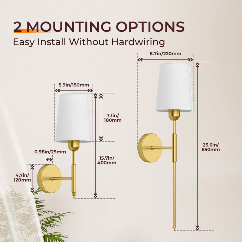 Battery Operated Wall Sconce Rechargeable Wall Light Battery Powered Wall Sconces With Remote For Living Room Bedroom Hallway (Set of 2)