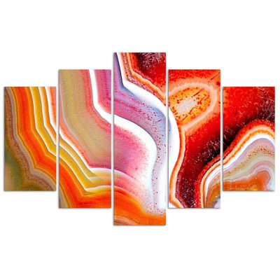 Colourful Abstraction - 5 Piece No Frame Print on Canvas