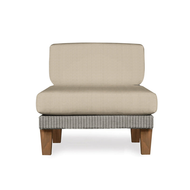 Catalina Outdoor Teak Lounge Chair, Canvas Black Sunbrella® Canvas, Pewter