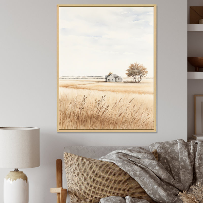 Prairie beauté dévoilée sur toile, Cadre naturel flottant, H 32 po x l 24 po