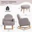 Upholstered Teddy Rocking Chair With Ottoman-1783857054