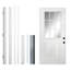 Porte d'entrée en fibre de verre 9 l avec verre à faible émissivité, porte d'entrée en grain de bois apprêté, cadre de 4-9 / 16 po-134509295-134509301