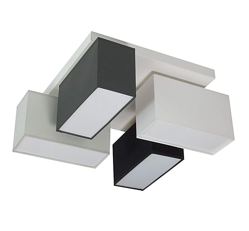 Pastore Semi Flush Mount, Grey, white and black