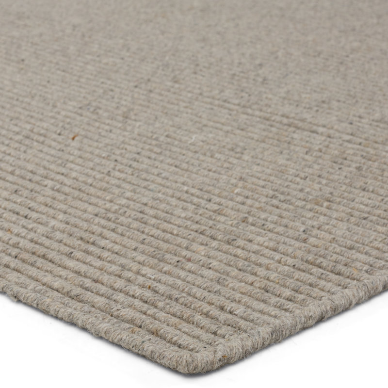 Tapis gris tissé à la main, Rectangle 9 pi x 12 pi