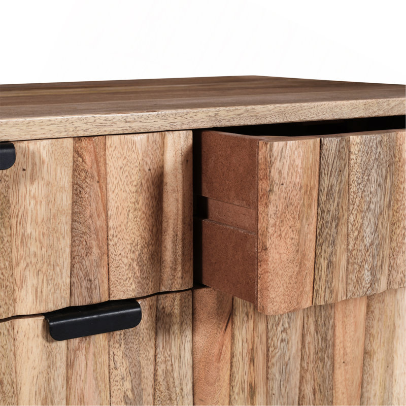 Stylish - Style 2 -Drawer 2 -Door Cabinet , Mango Wood In Natural Finish