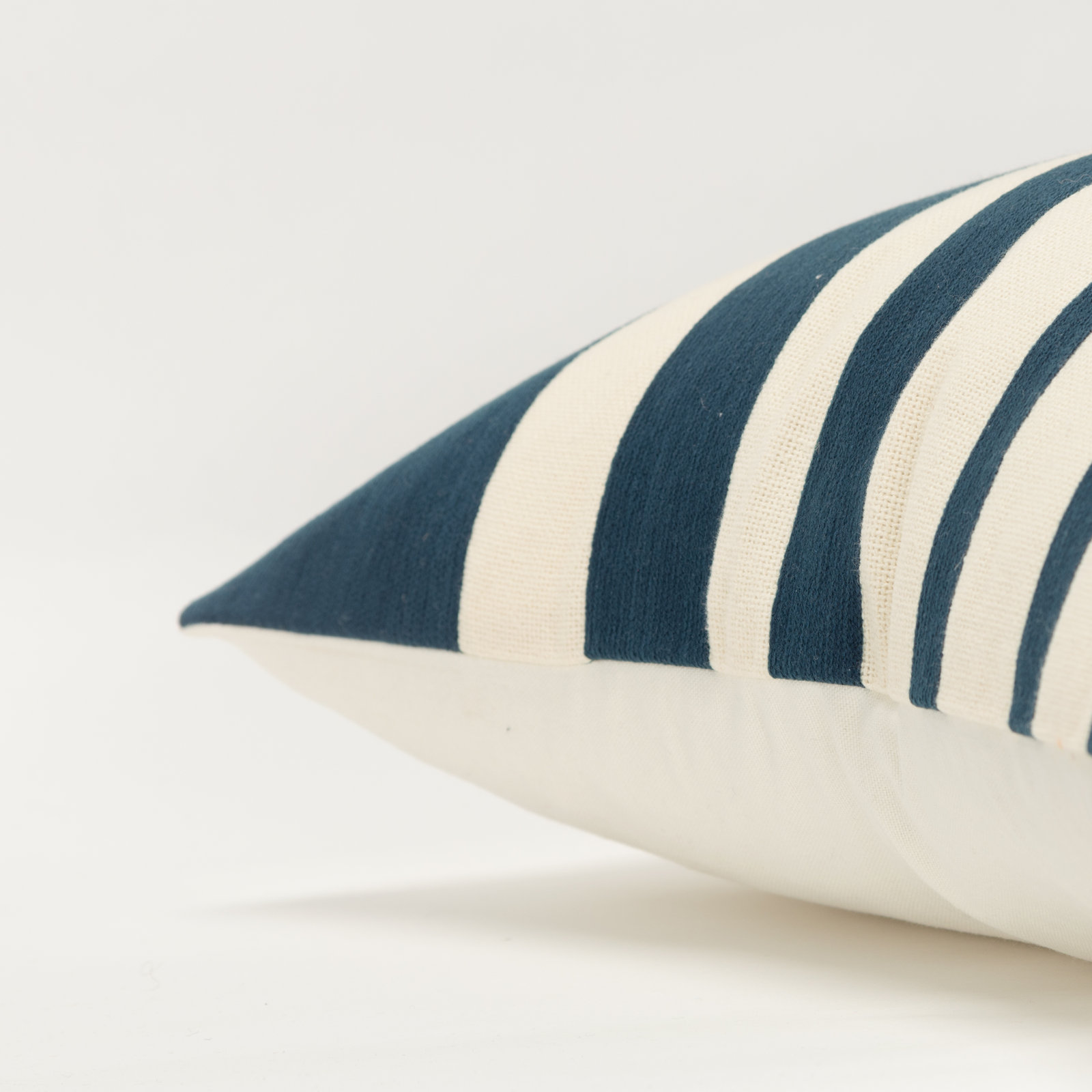 Karka 20" x 20" Embroidered Throw Pillow, Navy/Natural