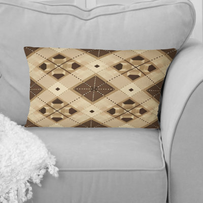 Brown Argyle - Transitional Lumbar Pillow