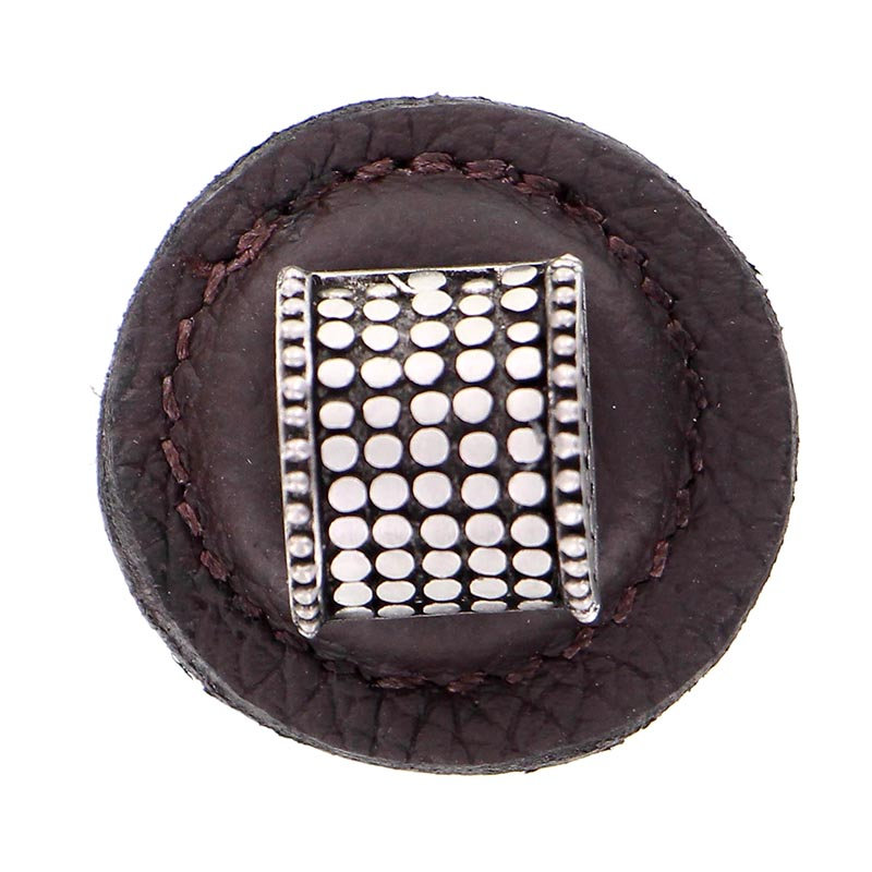 Tiziano Round Knob, Brown, Antique Nickel