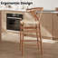 Tabouret de bar Mid-Century entièrement assemblé en bois de rotin pour îlot de cuisine et salle à manger
