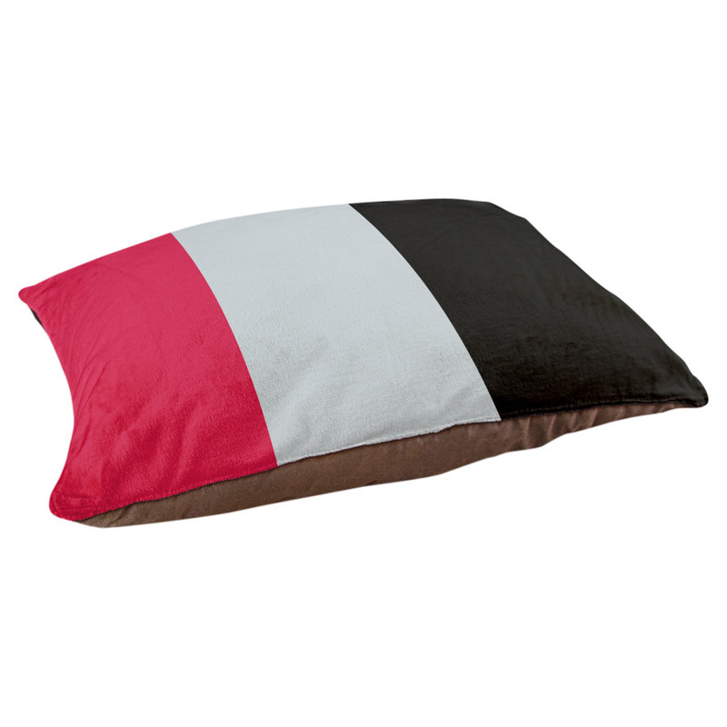 Coussin Houston, Moyen (H 9,5 po x l 28 po x P 18 po), Rouge / argent / noir