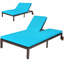 Chaise longue en acier Eckford PE pour 2 personnes-19747585