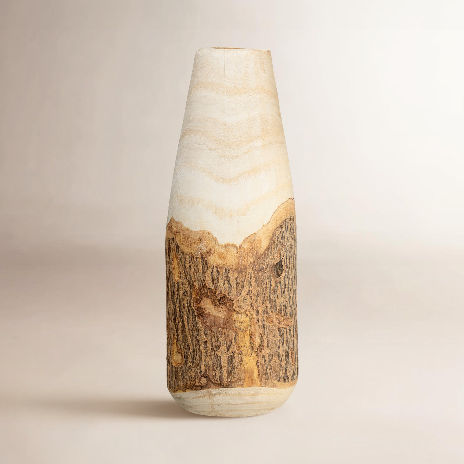 Kelly Wood Table Vase, 16"