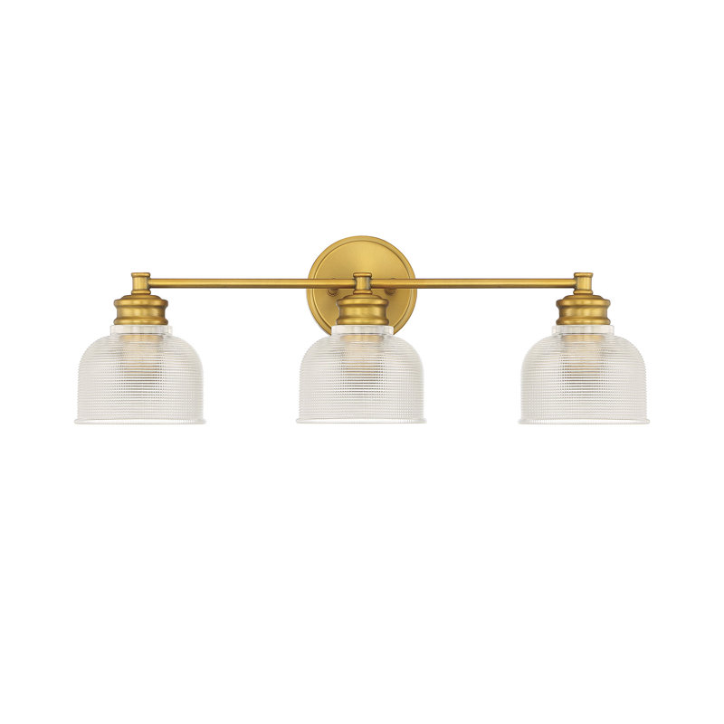 Besima 3-Light Dimmable Vanity Light in Natural Brass, Natural Brass