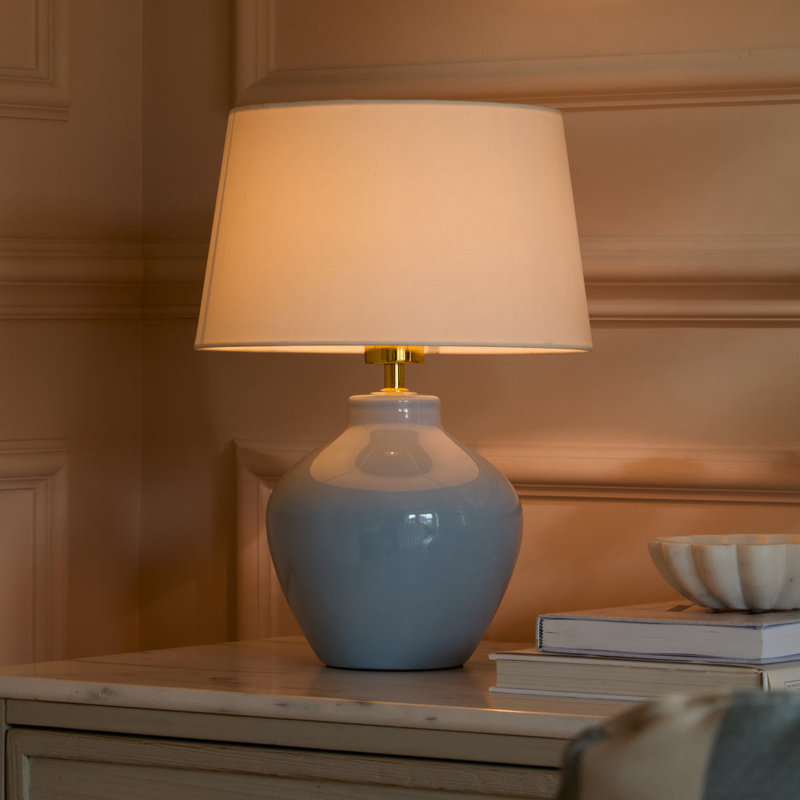 Ceramic Lamp, White, Yes