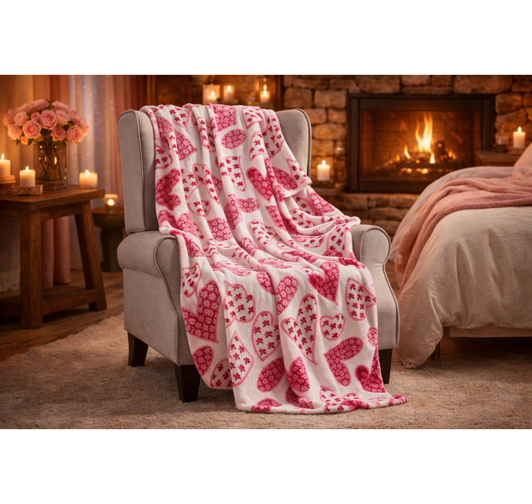  Lushelegance Whimsical Heart Be Mine Love Ultra Plush Throw Live Life Products