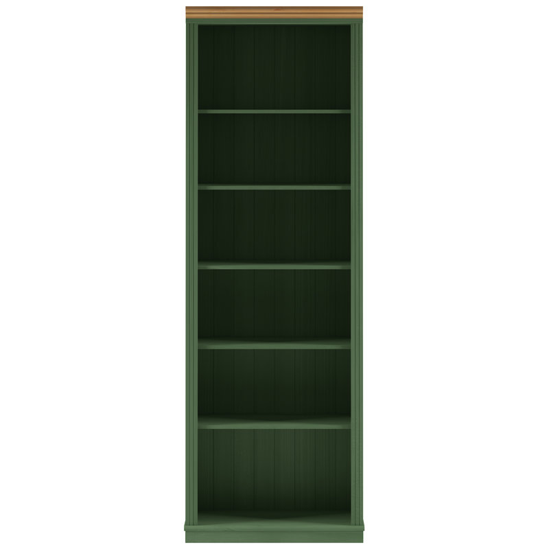 Mallouk 223 cm H x 74 cm W Standard Bookcase, Green Stained Wax