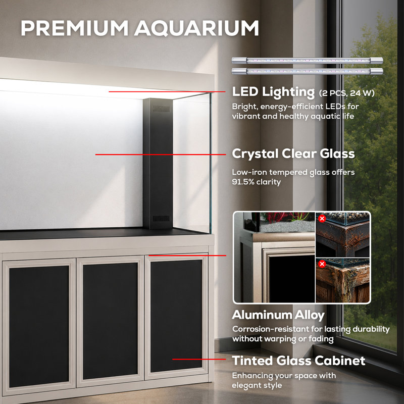Bina 235 Gallons Rectangle Aquarium Tank