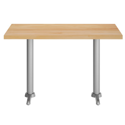 Table commerciale en bois massif L 48 po x l 30 po avec deux bases en T de 22 po x 22 po