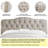 Tufted Upholstered Wingback Headboard, Solid Wood Head Board with Wood Legs, Adjustable Height Bed headboard from 47” to 63” Fabric Headboard in Modern Button Design, Beige-1708170146-1708170158