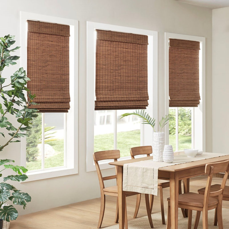 Store romain filtrant la lumière en bambou L 64 po, L 33 po x L 64 po