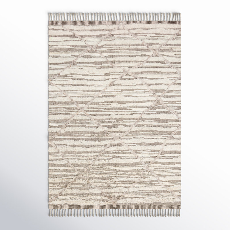 Benjamin Hand Knotted Ivory/Taupe Rug, Rectangle 2' x 3'