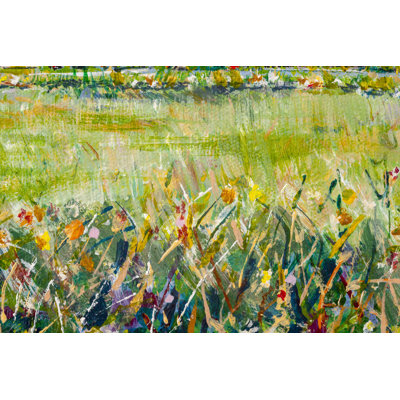 Aashna Meadow With Summer Wildflowers Borders by ChrisAt - Wrapped Canvas Painting