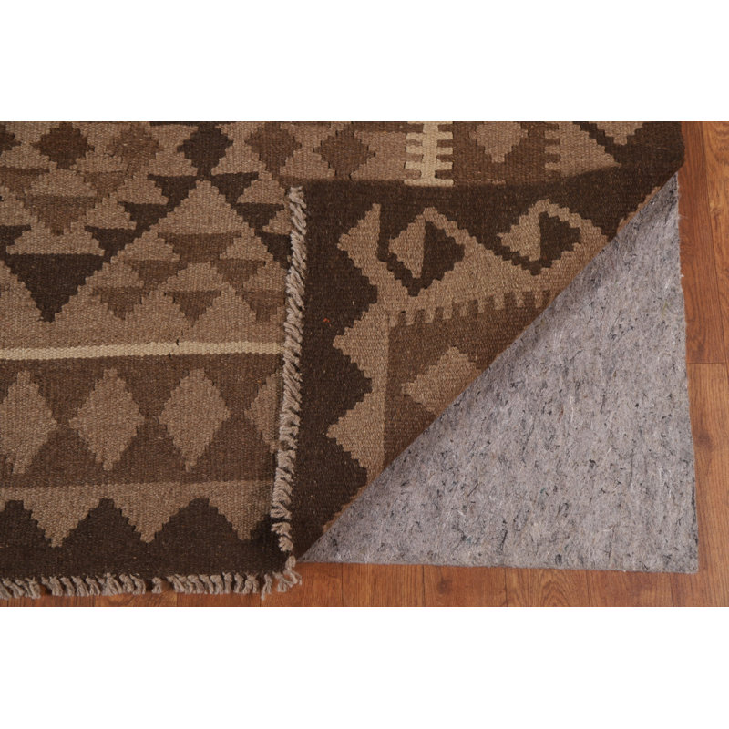 Tapis Kilim à motif géométrique brun 6 x 10