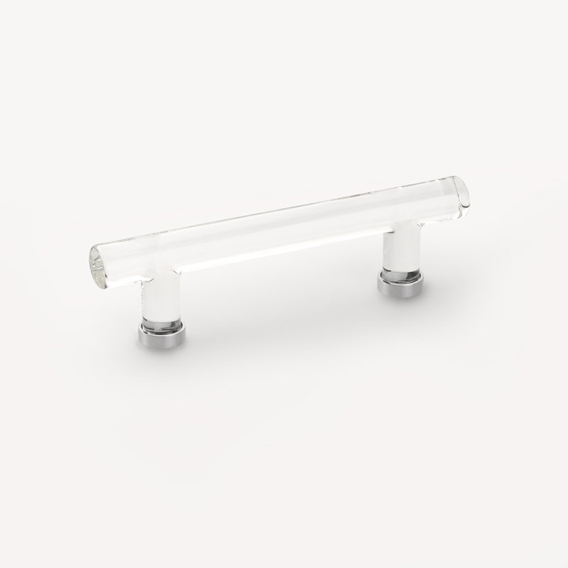 Modern Glass Bar Bar / Handle Pull, Polished Chrome