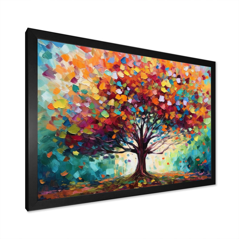 Art mural corail à la ferme I - Arbres, H 30 po x l 40 po, Cadre photo unique, Noir
