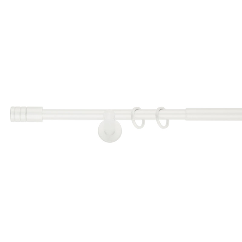 Chalet Curtain Pole, White, 210 cm - 400 cm L x 1.9 cm W x 1.9 cm H