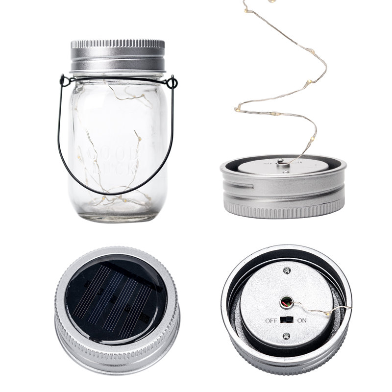 5.3'' Solar Powered LED Mason Jar Lanterns, Set of 6