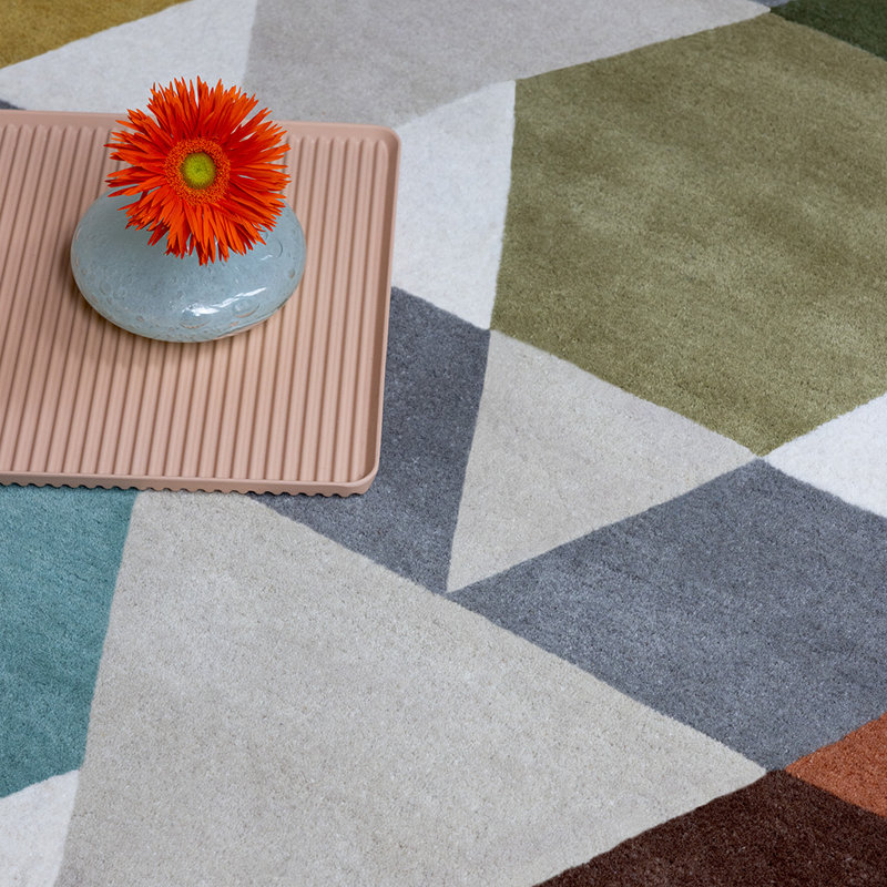 Hand Tufted Wool Geometric Area Rug, Rectangle 8'2" x 11'6"
