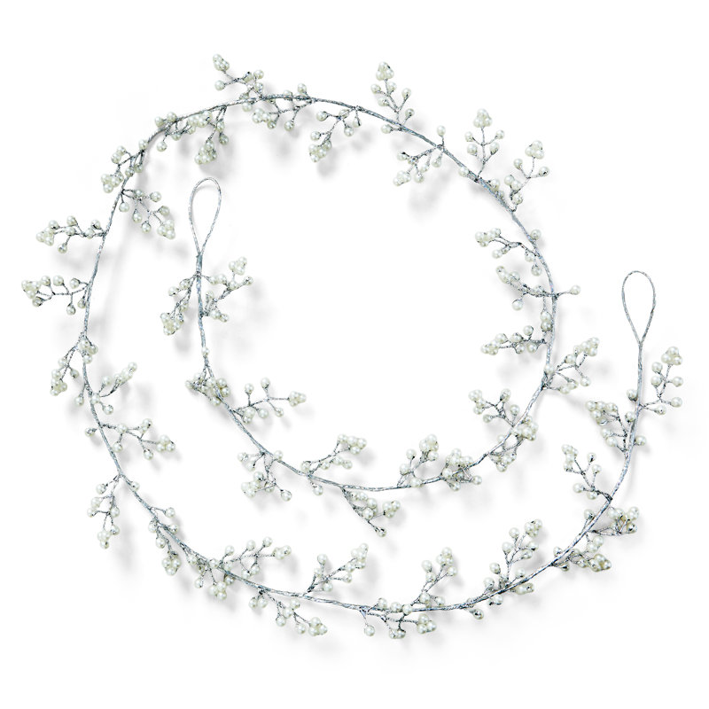 Beaded Pearl Garland White Glass Christmas