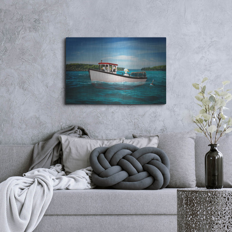 Art mural luxueux «Lobster Fishing» par John Hovenstine, 36 po x 24 po, H 24 po x l 36 po