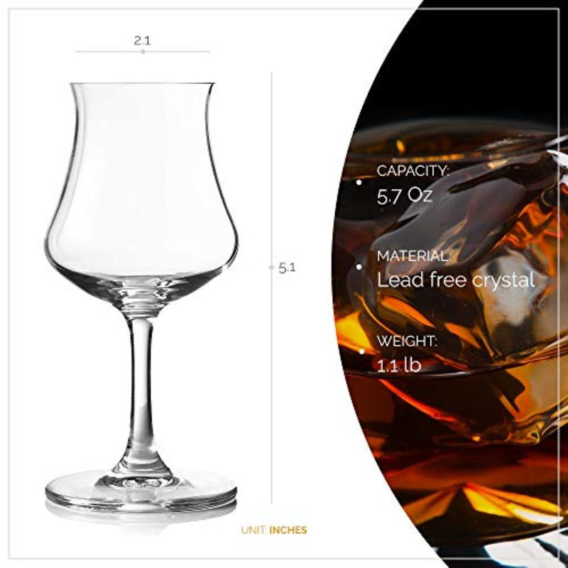 Verres à rhum bohémien en cristal