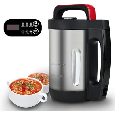 Stainless Steel Blender & Heater 2L Soup Maker Makes 2-6 Servings LCD Touch Control Panel