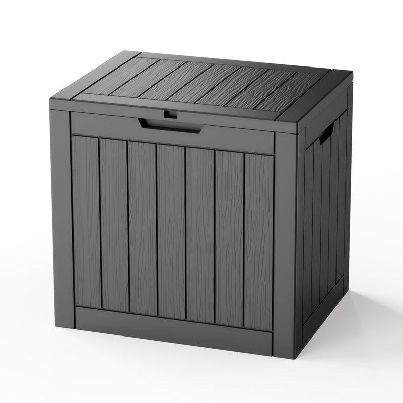 Coffre de rangement extérieur en résine 30 gallons, coffre de rangement extérieur, Noir