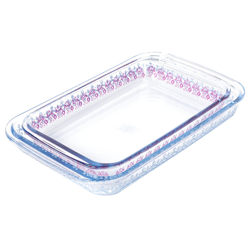 Spice By Tia Mowry Spice Cloves 2 Pack 3.1 QT And 2.3 QT Oven, Dishwasher, And Microwave Safe Borosilicate Glass Bakeware Set