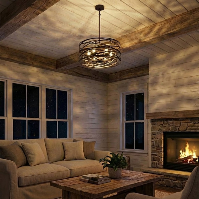 Ameal 6-Light 19.68 inch Oversize Unique Design Adjustable Pendant Light