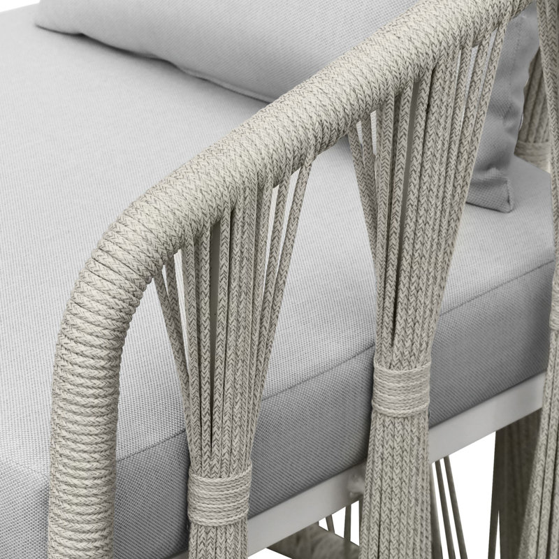Chaise avec accoudoirs de salle à manger avec dossier coussiné, blanc