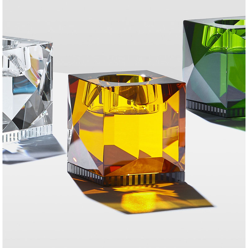 Ophelia Tealight Candle Holder, Amber/Black