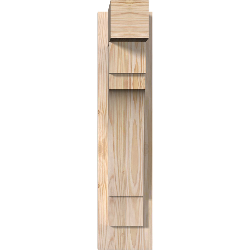 Persienne en bois Merced Block Rustic Timber, P 12 po x H 24 po, 5 1/2" W Douglas Fir (Smooth)
