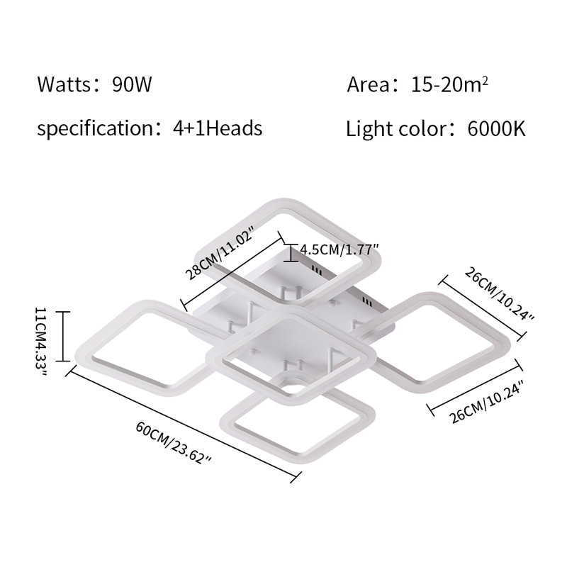 Belger LED Semi Flush Mount, 6000K